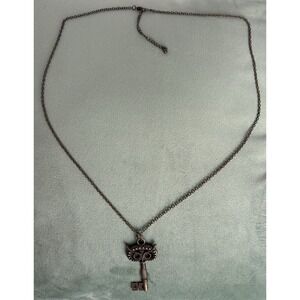 Handmade Owl Skeleton Key Gold Tone Magic Pendant Chain Necklace 28-31" P075‎
